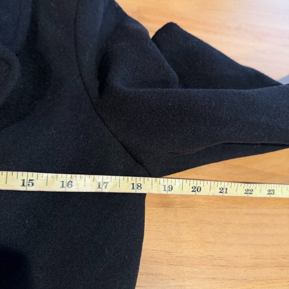 Maralyn & Me Dark Academia Preppy Classic Double Breasted Peacoat SMALL Black - Picture 6 of 7